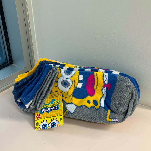 SpongeBob Squarepants Ankle Socks 9-Pack - Picture 1 of 9